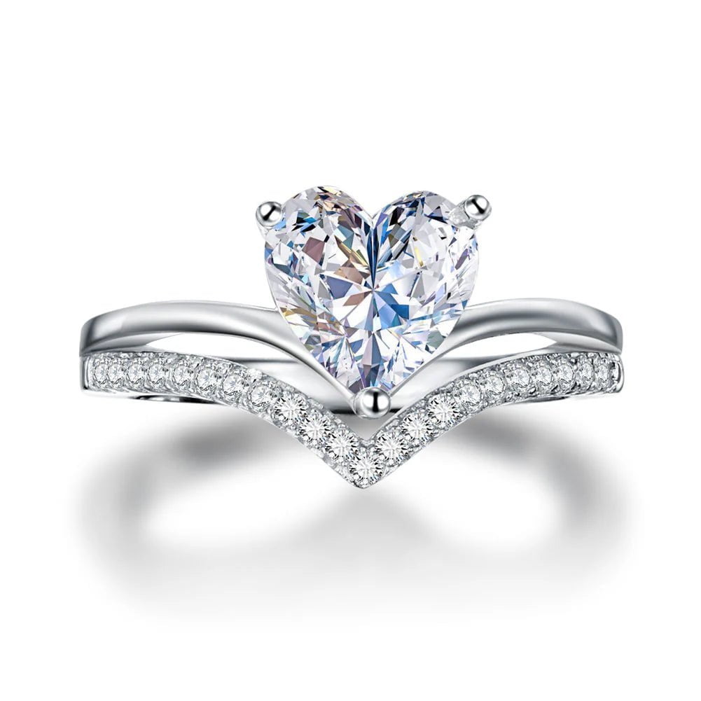 JEWEL AUS Rings 2 Ct Created Diamond Engagement Ring