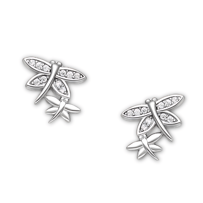 jewelaus Earrings Sterling Silver Dragonfly Earrings