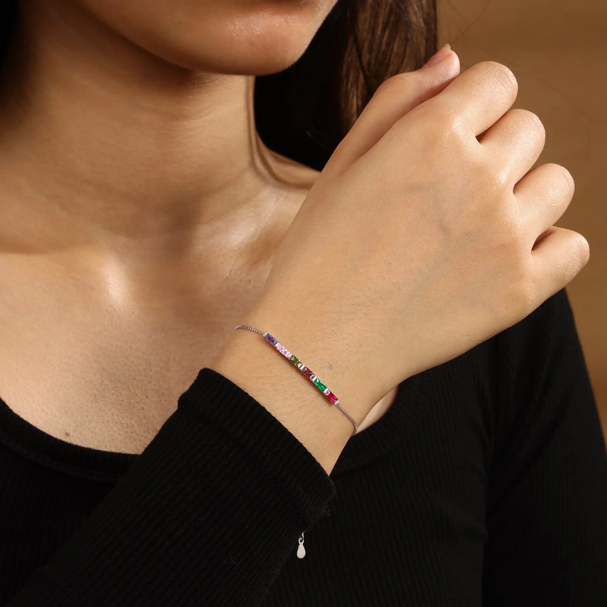 925 Sterling Silver Custom Birthstone Bracelet cmoffer