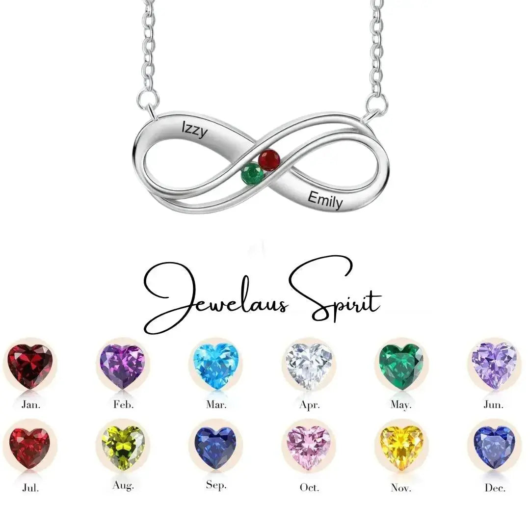 jewelaus Necklace 925 Sterling Silver Infinity Necklace