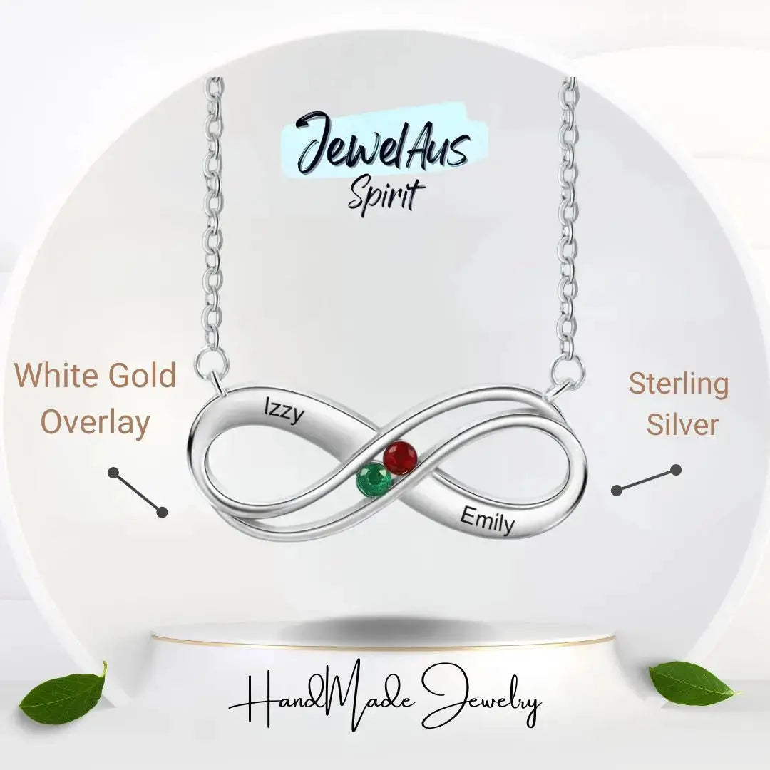 jewelaus Necklace 925 Sterling Silver Infinity Necklace