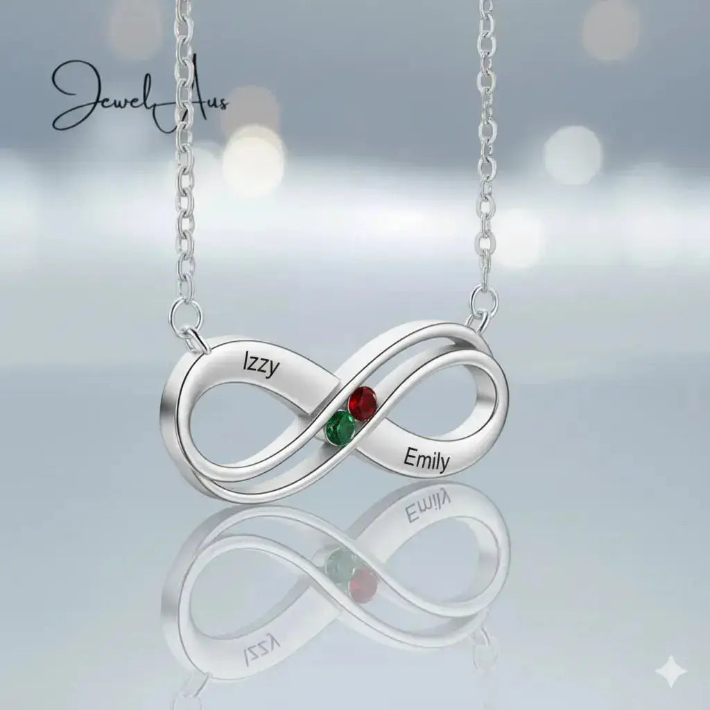 jewelaus Necklace 925 Sterling Silver Infinity Necklace