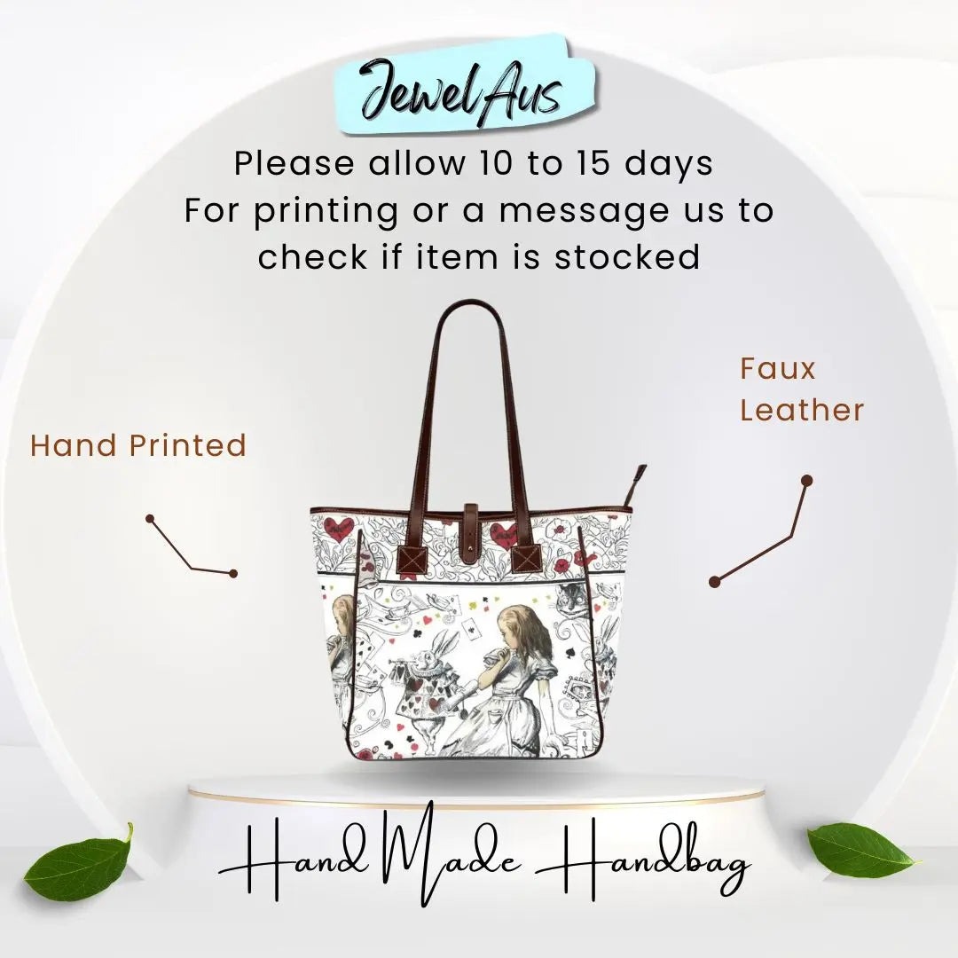 Alice & Rabbit Classic Tote Handbag Inkedjoy