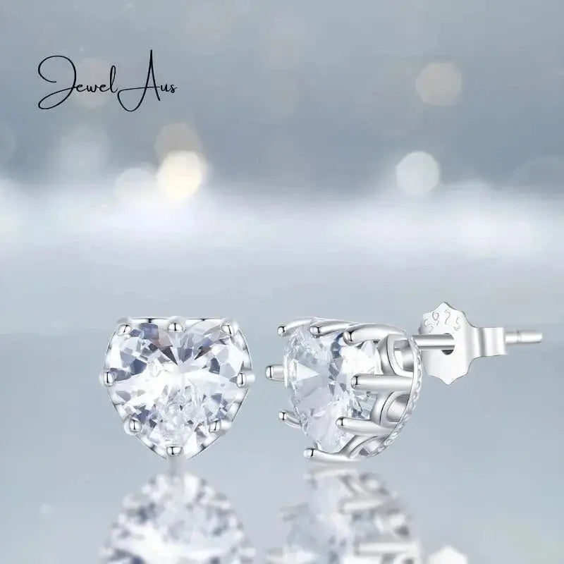jewelaus Earrings April Birthstone Stud Earrings