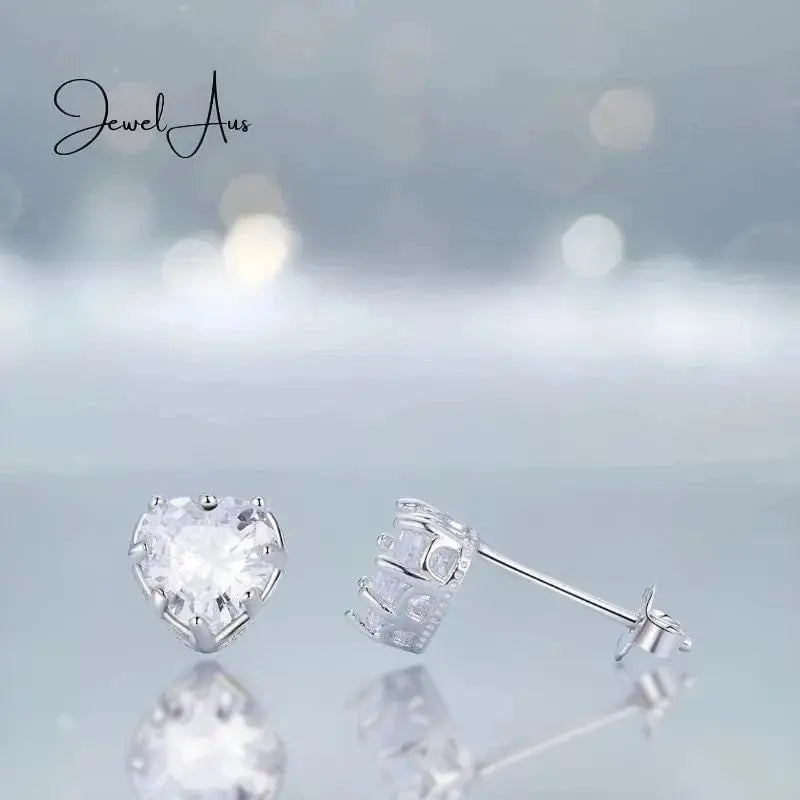 jewelaus Earrings April Birthstone Stud Earrings