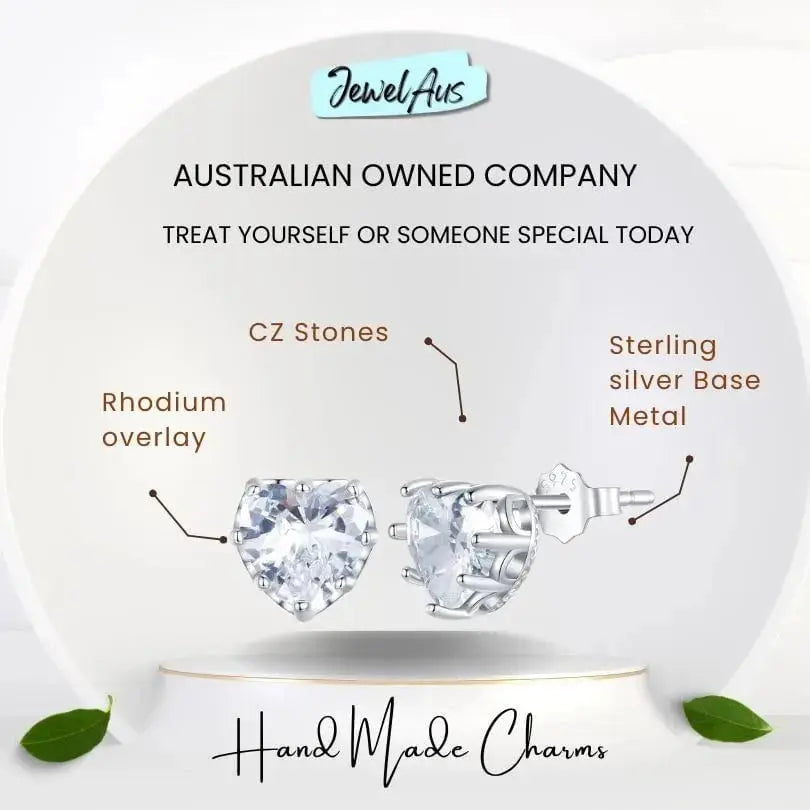 jewelaus Earrings April Birthstone Stud Earrings