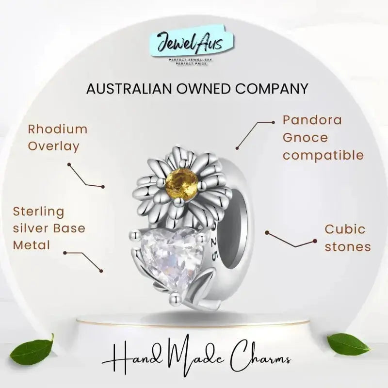 jewelaus CHARMS April birthstone charm Flower Stopper Charm