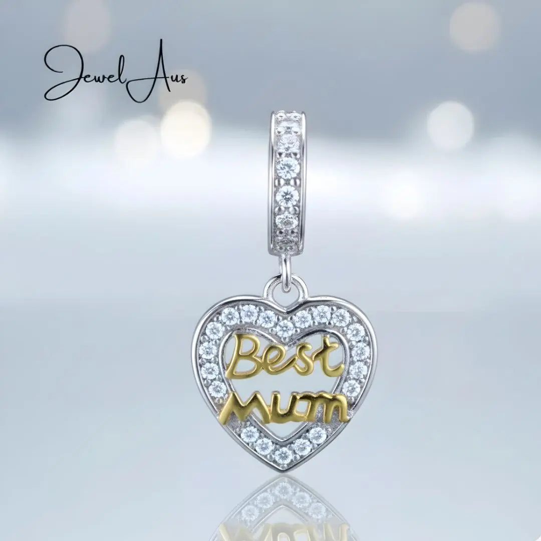 Best Mum Heart Charm jewelaus