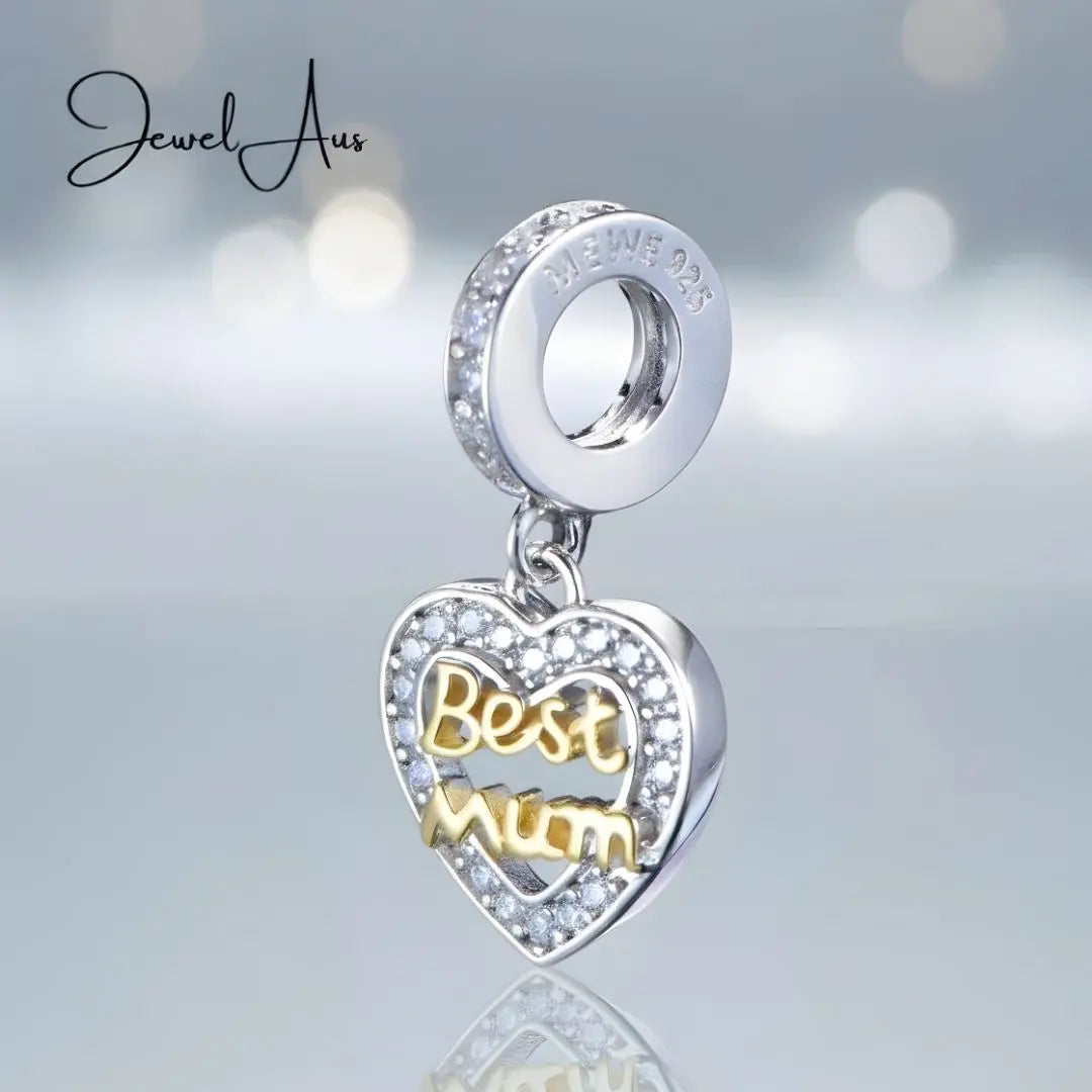 Best Mum Heart Charm jewelaus