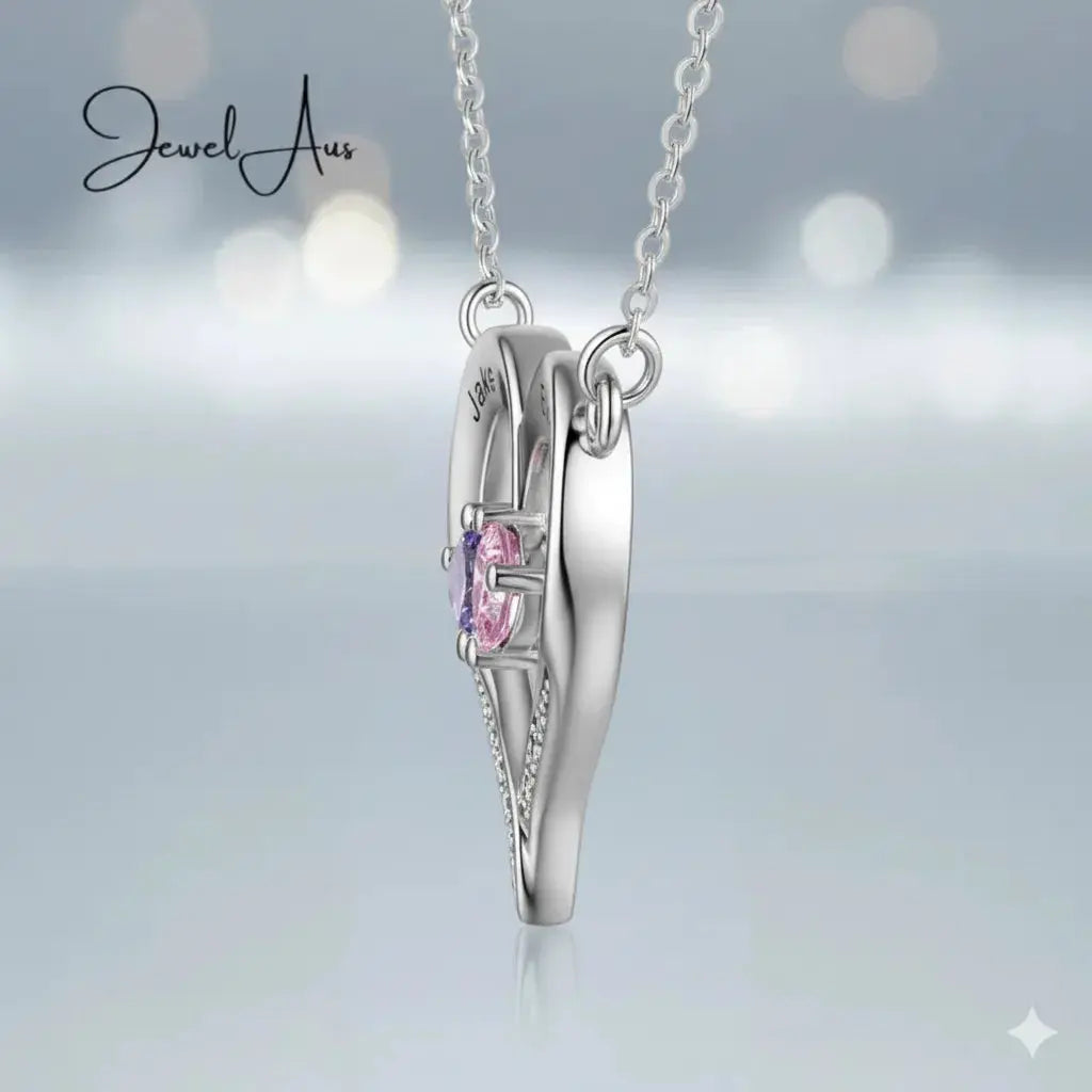 Birthstone Heart Shape Necklace jewelaus