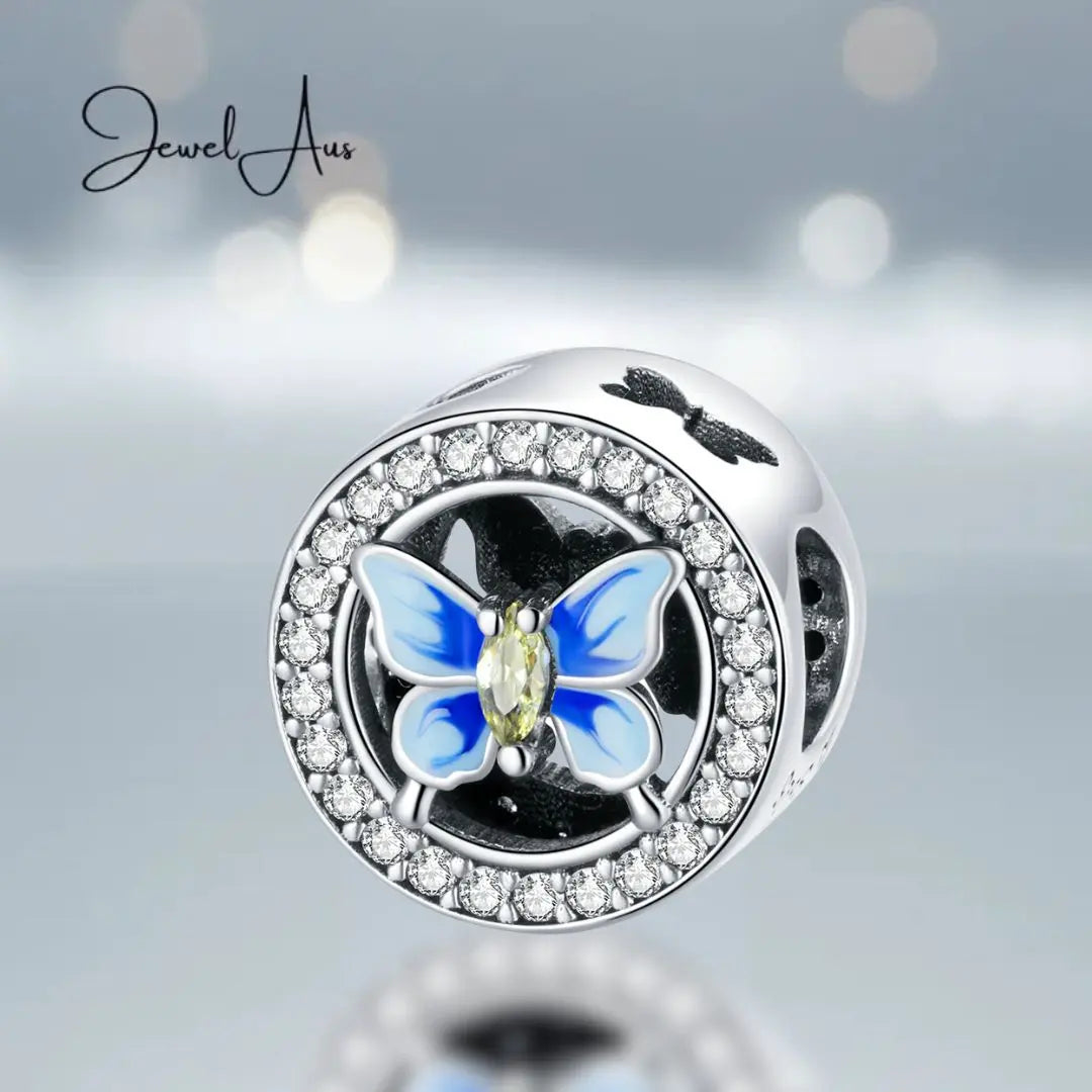 Blue Butterfly Charm jewelaus