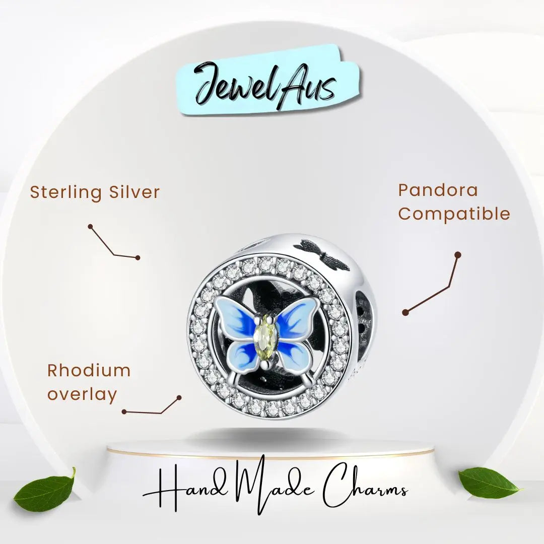 Blue Butterfly Charm jewelaus