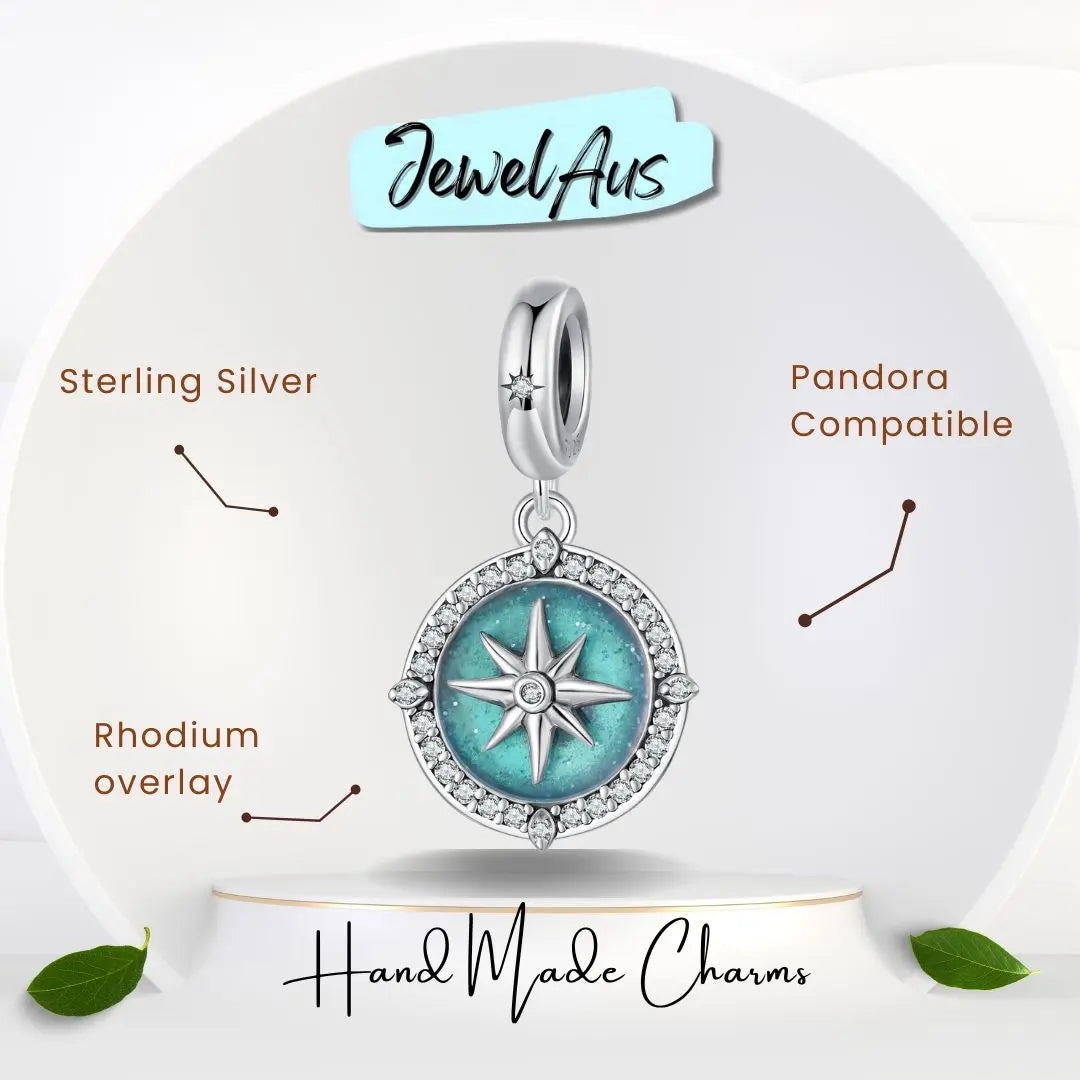 Blue Compass Charm jewelaus