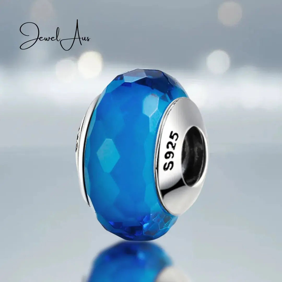 Blue Diamond Murano Charm jewelaus