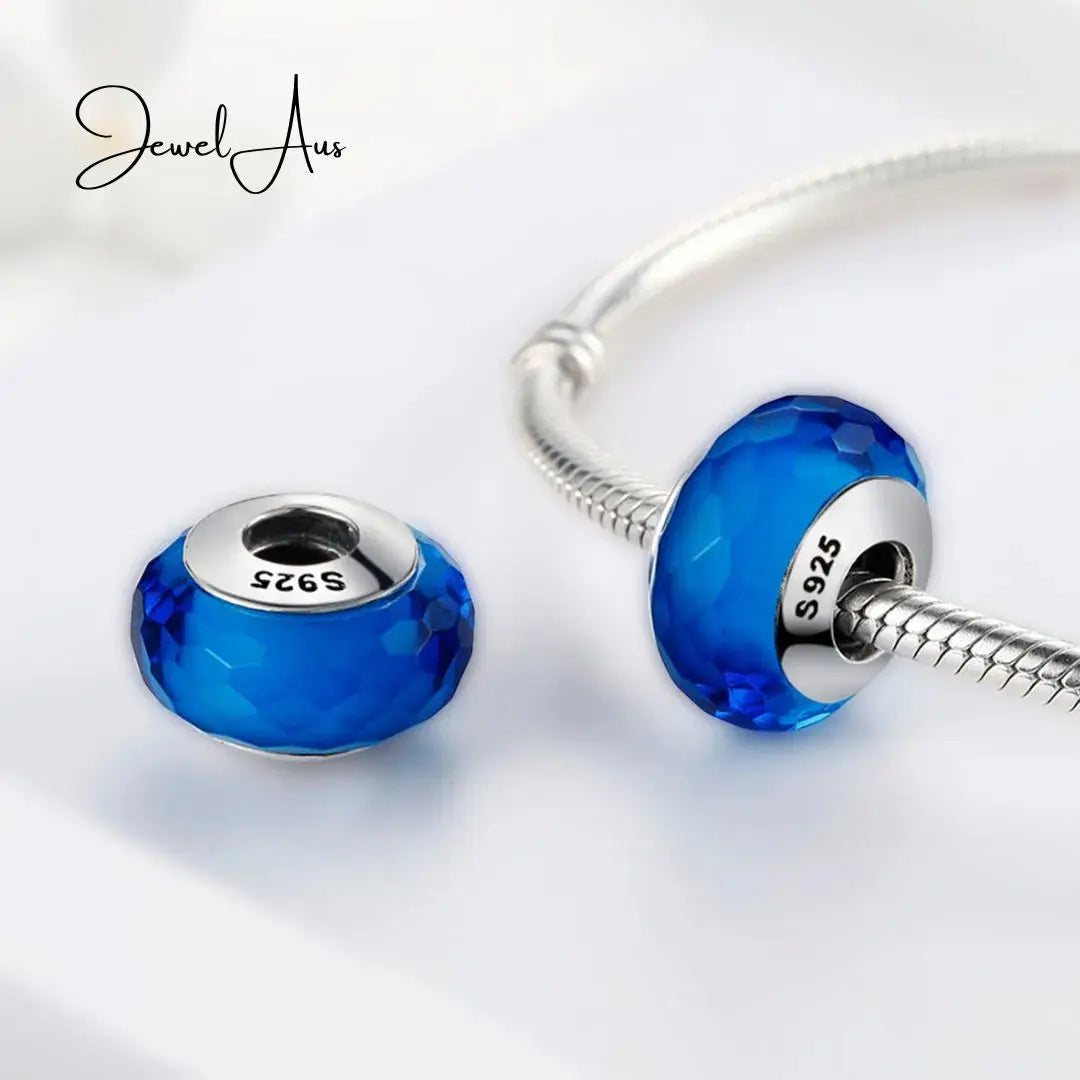 Blue Diamond Murano Charm jewelaus