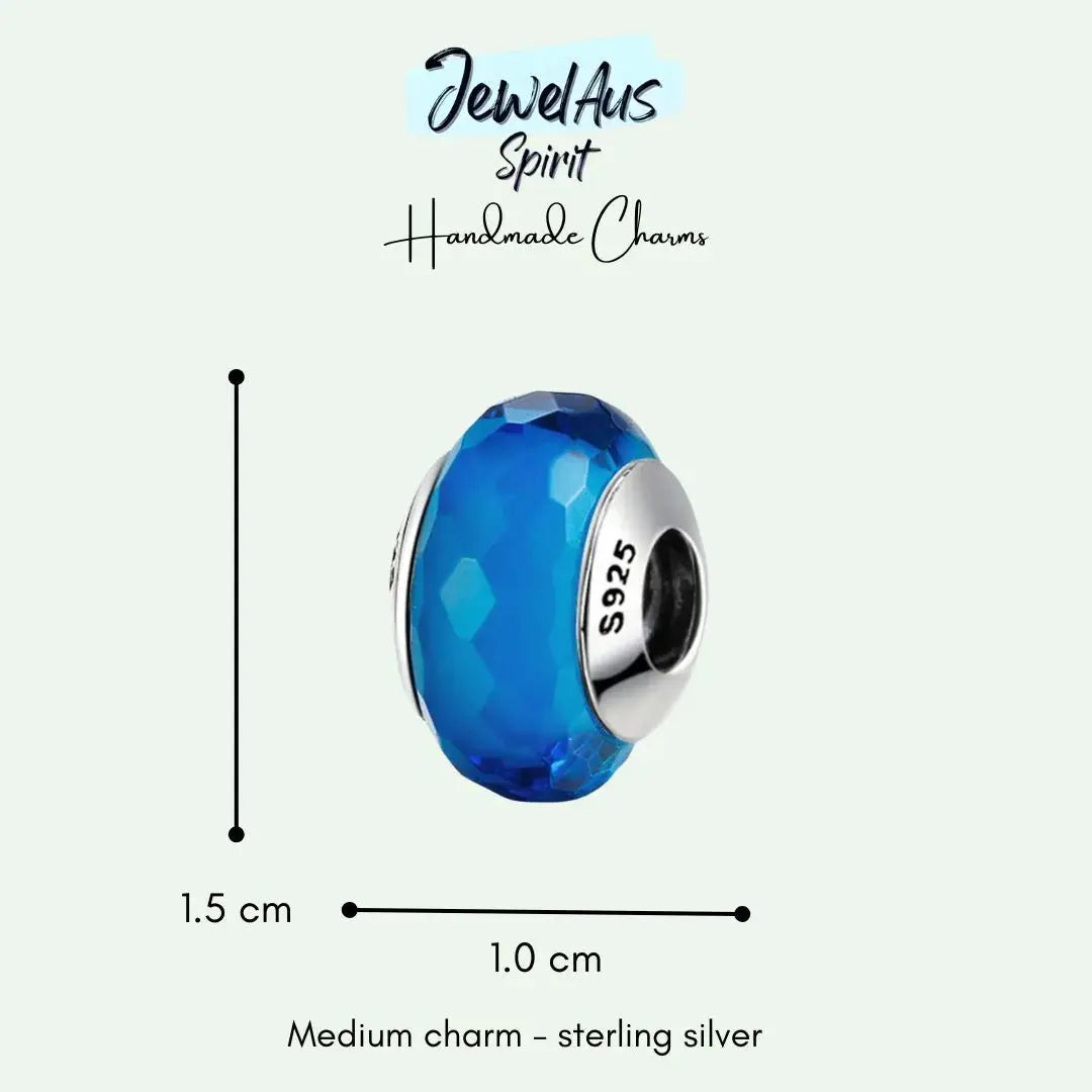 Blue Diamond Murano Charm jewelaus
