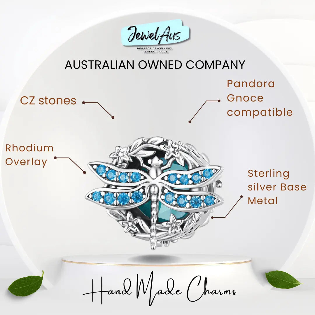 shipped in AUS CHARMS Blue DragonFly Charm