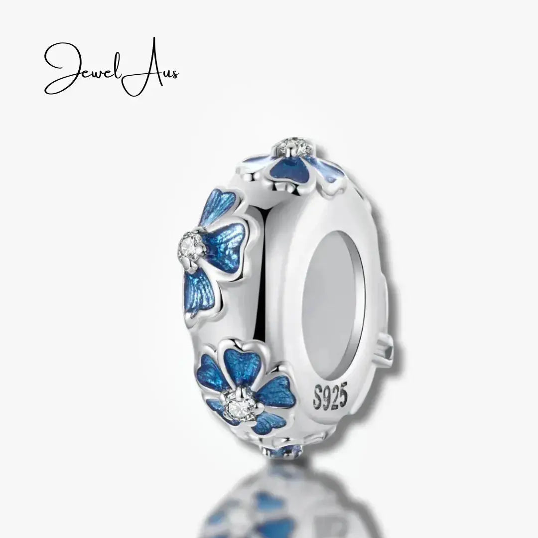 jewelaus CHARMS Blue Flower Stopper Charm