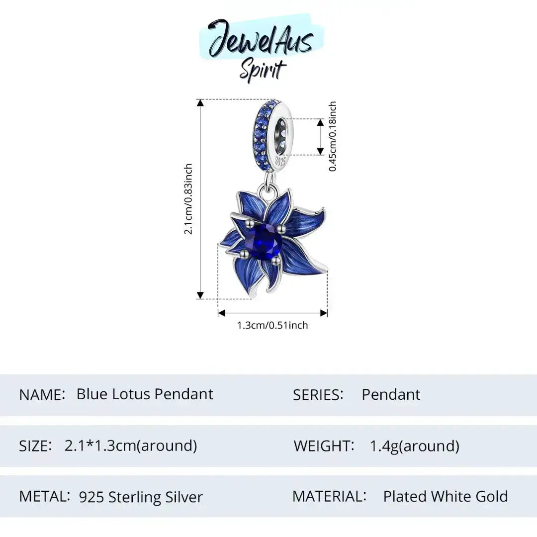 jewelaus CHARMS Blue Lotus Charm