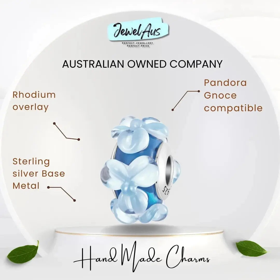 shipped in AUS CHARMS Blue Murano Charm