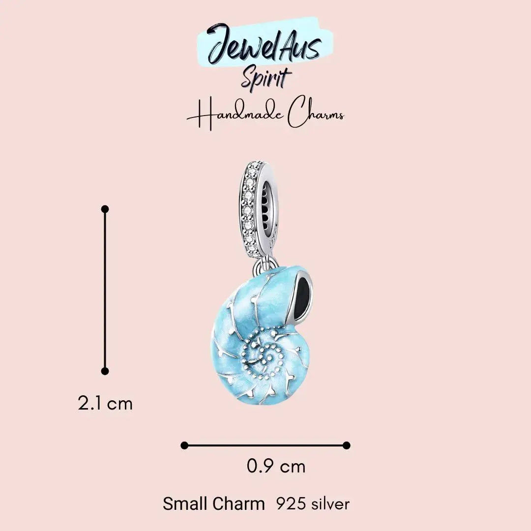 Blue Shell Pendant Charm jewelaus