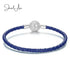 jewelaus CHARMS Blue Swirl Leather Bracelet