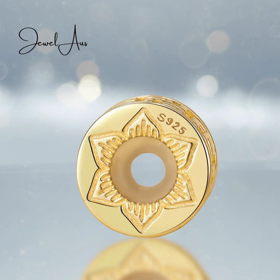 jewelaus CHARMS Buddhist swastika Pattern Stopper Charm