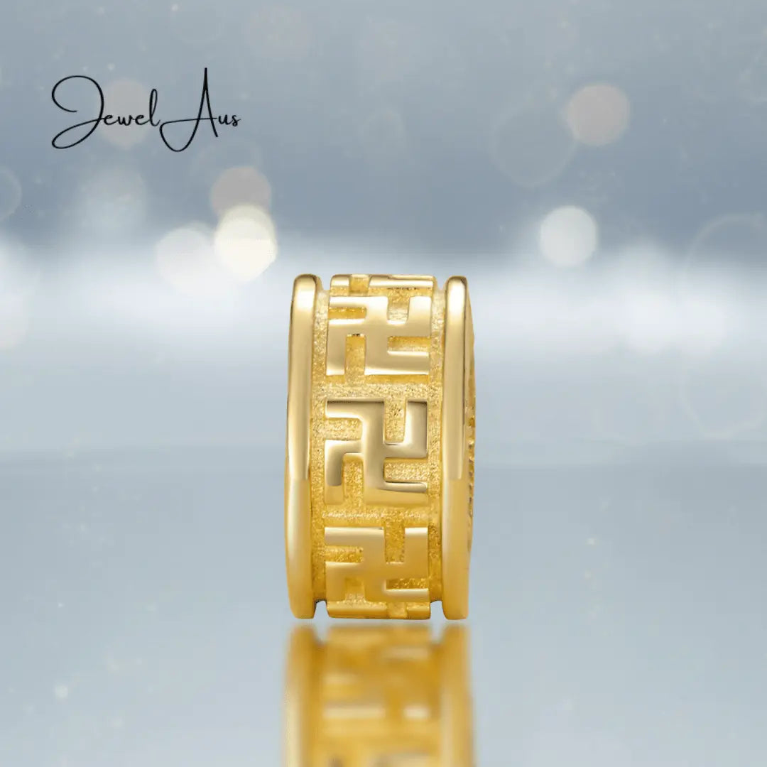 jewelaus CHARMS Buddhist swastika Pattern Stopper Charm