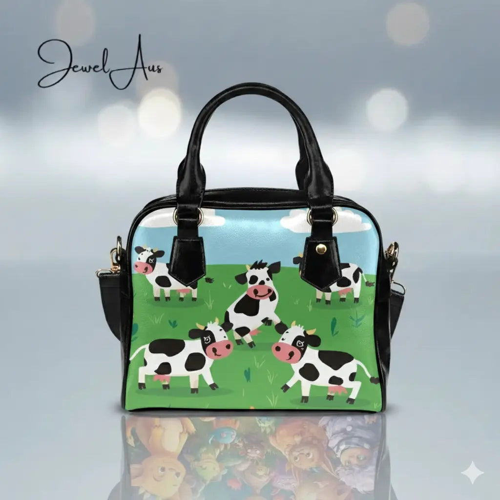 Cartoon Cow Shoulder Handbag Inkedjoy