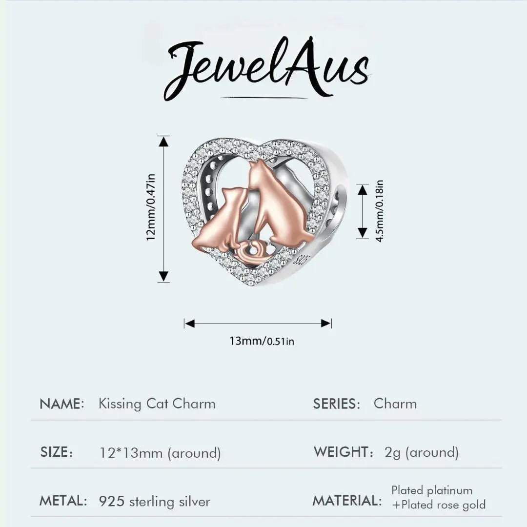 Cat Lover Heart Charm jewelaus