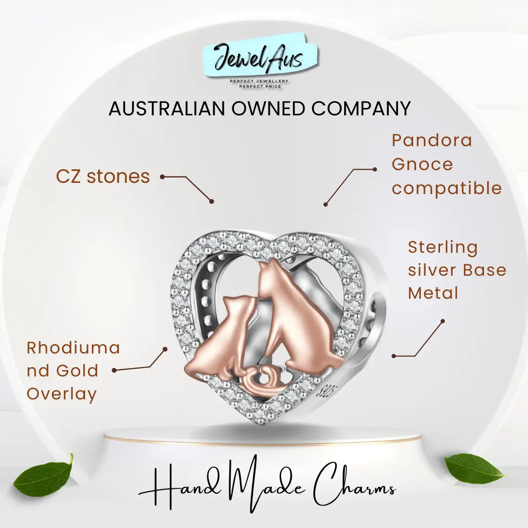jewelaus CHARMS Cat Lover Heart Charm