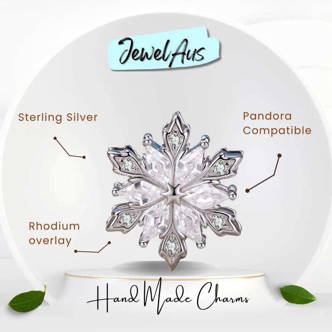 Crystal Snowflake Charm jewelaus