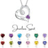 jewelaus Necklace Custom Birthstone Heart Necklace