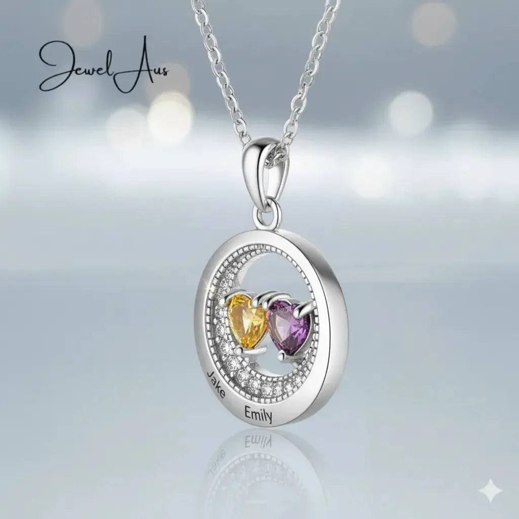 Custom Cubic Zirconia Moon Necklace cmoffer