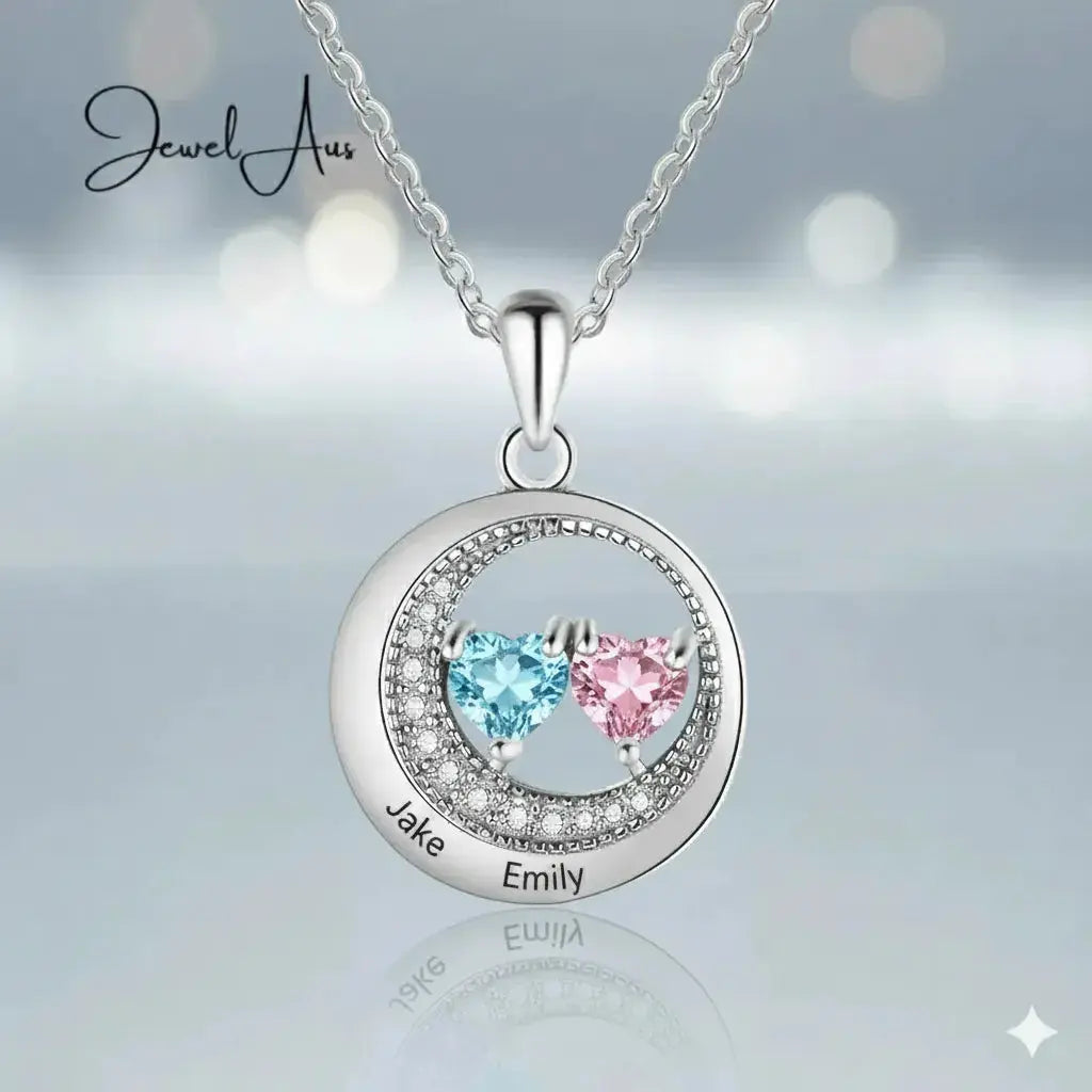Custom Cubic Zirconia Moon Necklace jewelaus