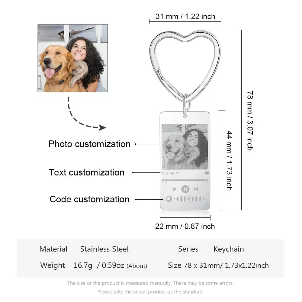 cmoffer Key Chains Custom Heart Shape Key Chain