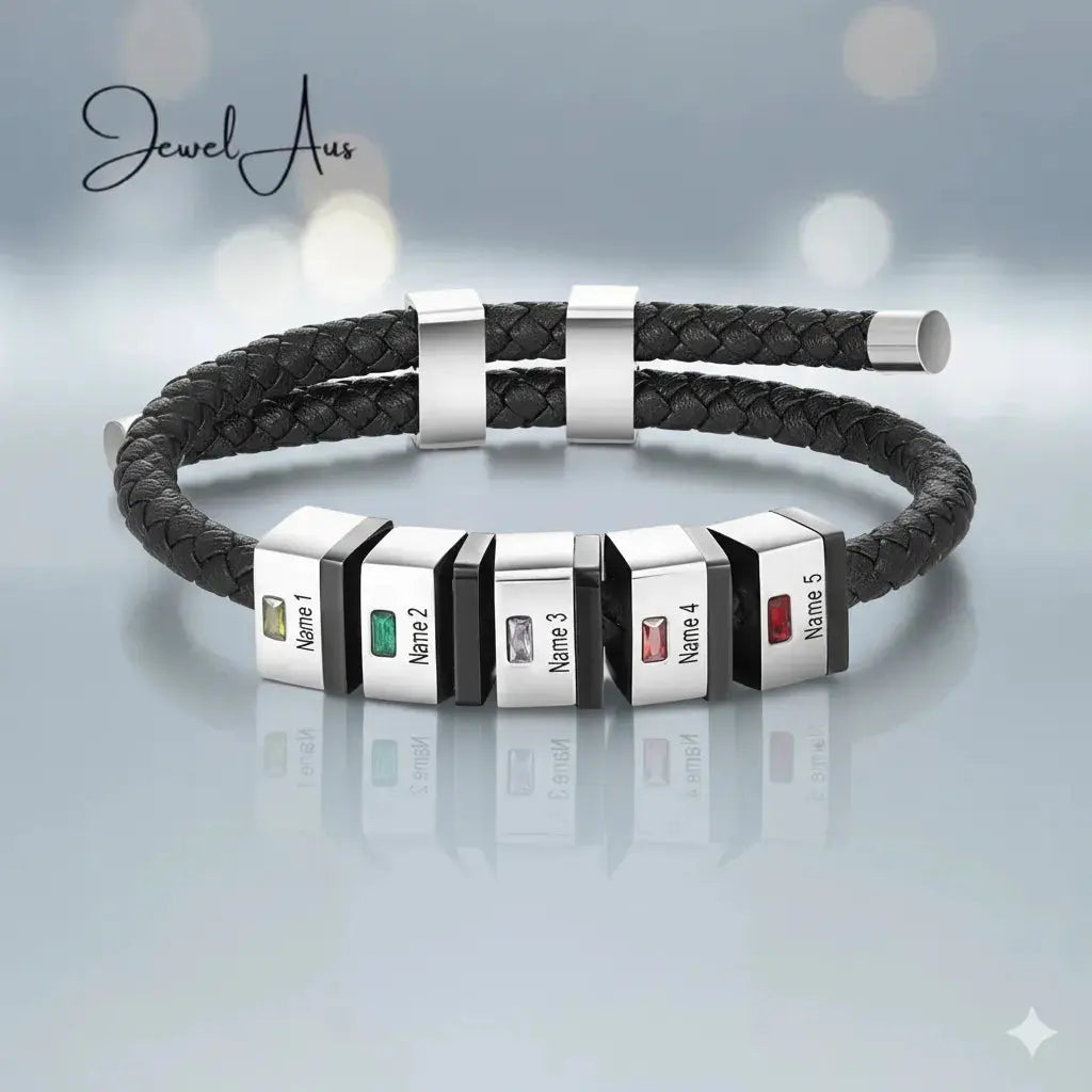 Custom Leather Men Bracelet jewelaus