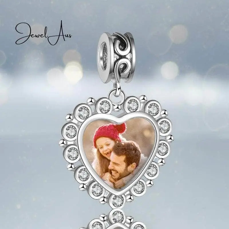 jewelaus CHARMS Custom Photo Heart Bracelet Charm