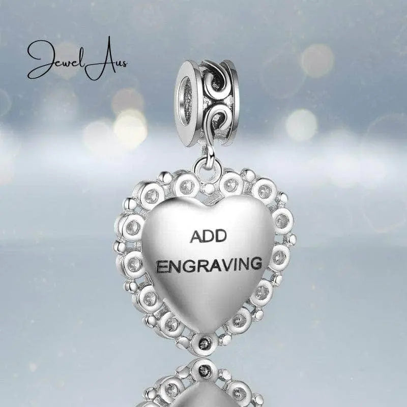 jewelaus CHARMS Custom Photo Heart Bracelet Charm