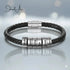 Custom Stainless Steel Leather Bracelet - JEWEL AUS