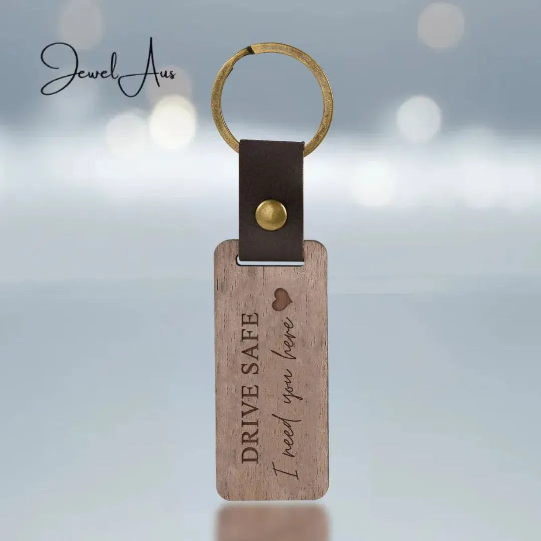 Custom Text Walnut Keychain cmoffer