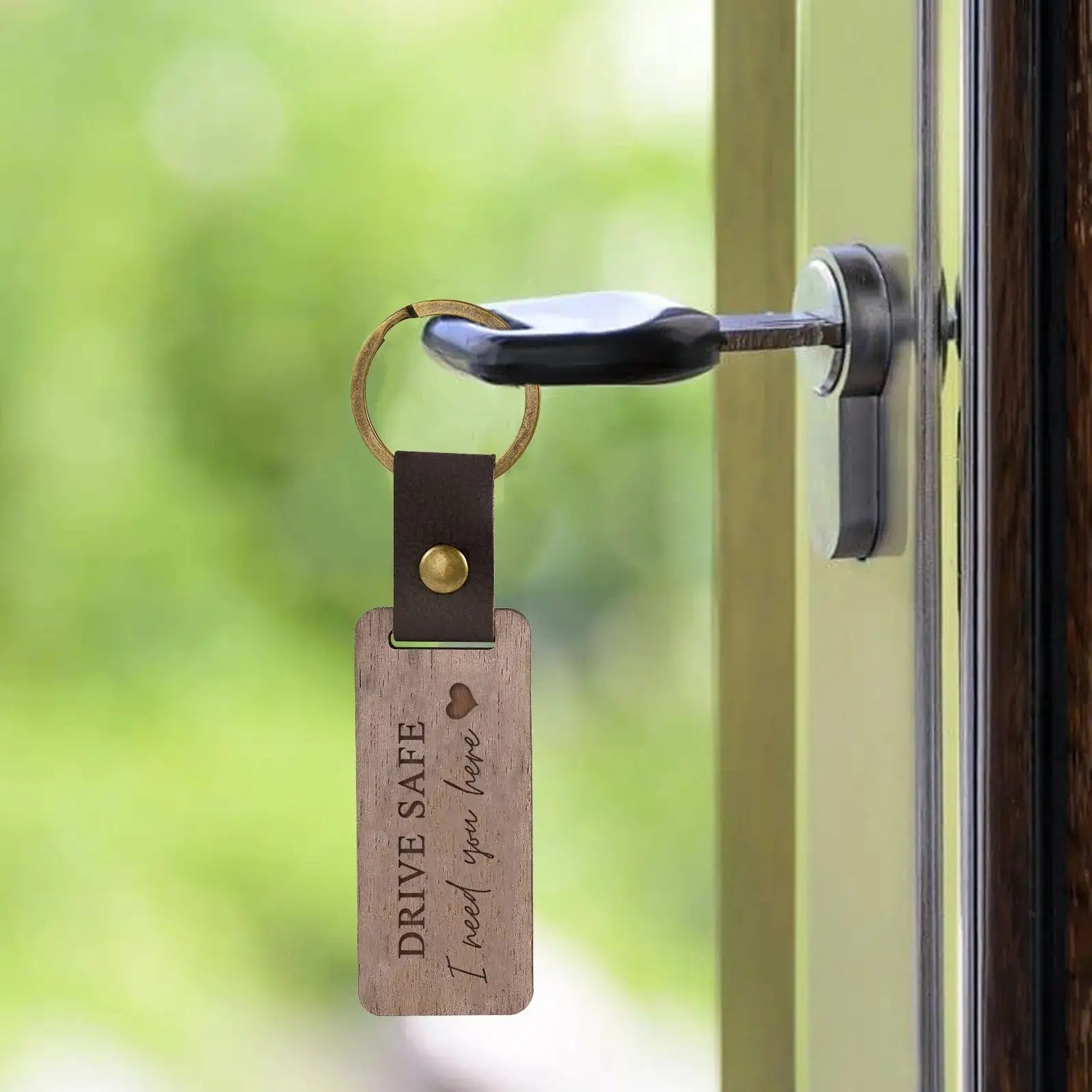 Custom Text Walnut Keychain cmoffer