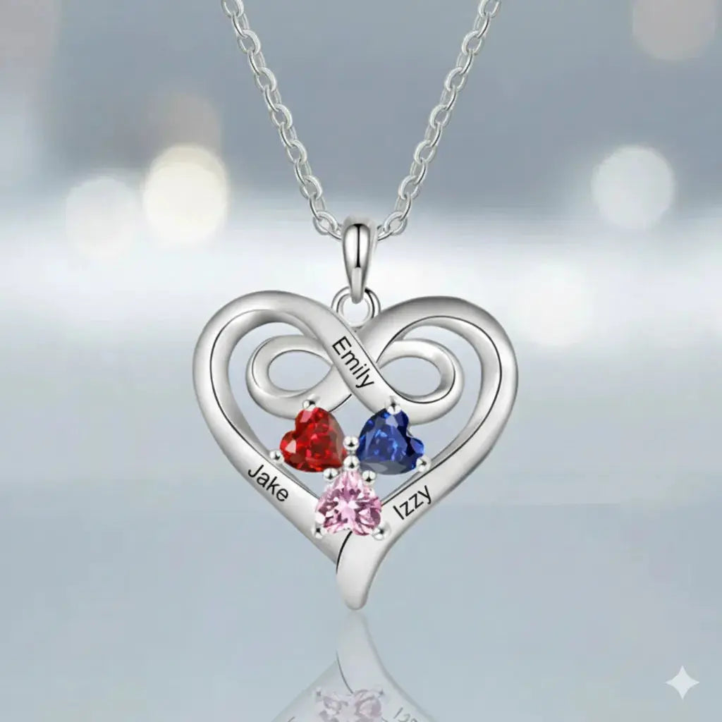 Custom Three Birthstone Necklace jewelaus