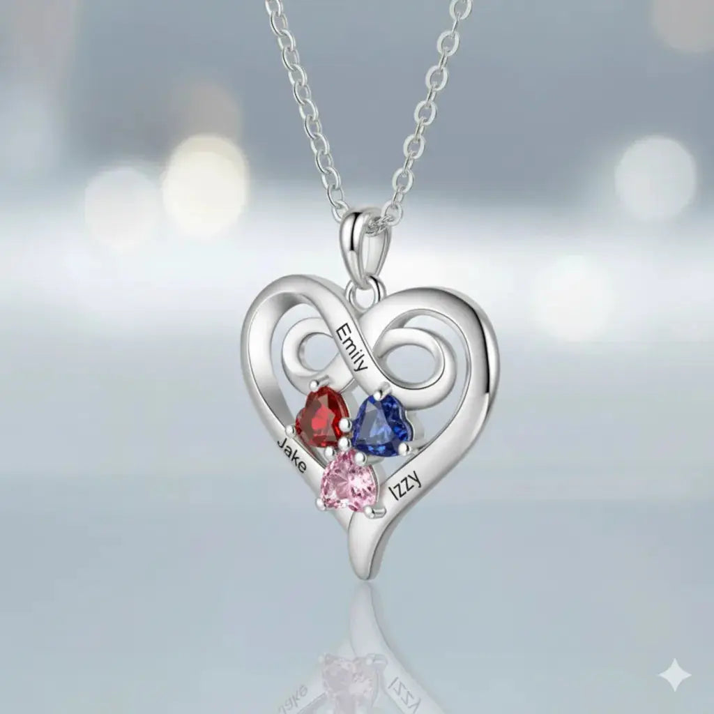 Custom Three Birthstone Necklace jewelaus