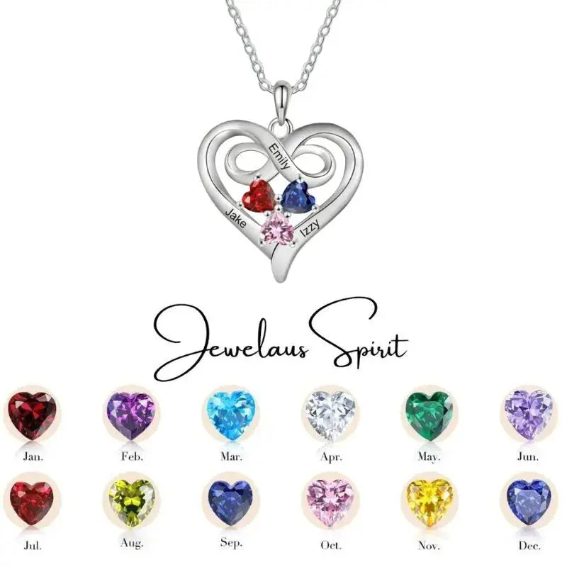 Custom Three Birthstone Necklace jewelaus