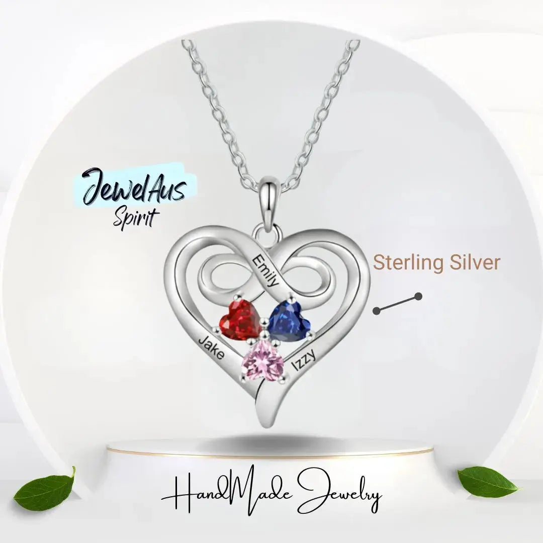 Custom Three Birthstone Necklace jewelaus