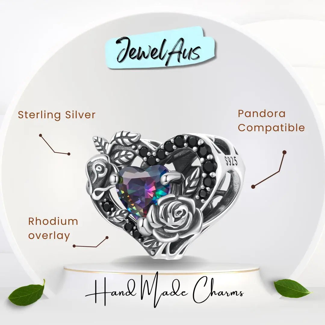 Dark Nights Heart Charm jewelaus