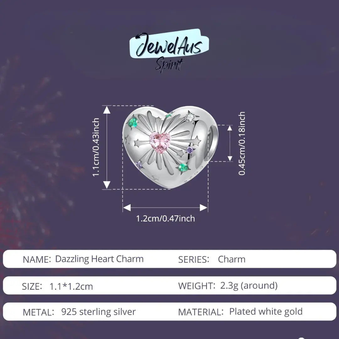 Dazzling Heart Charm jewelaus