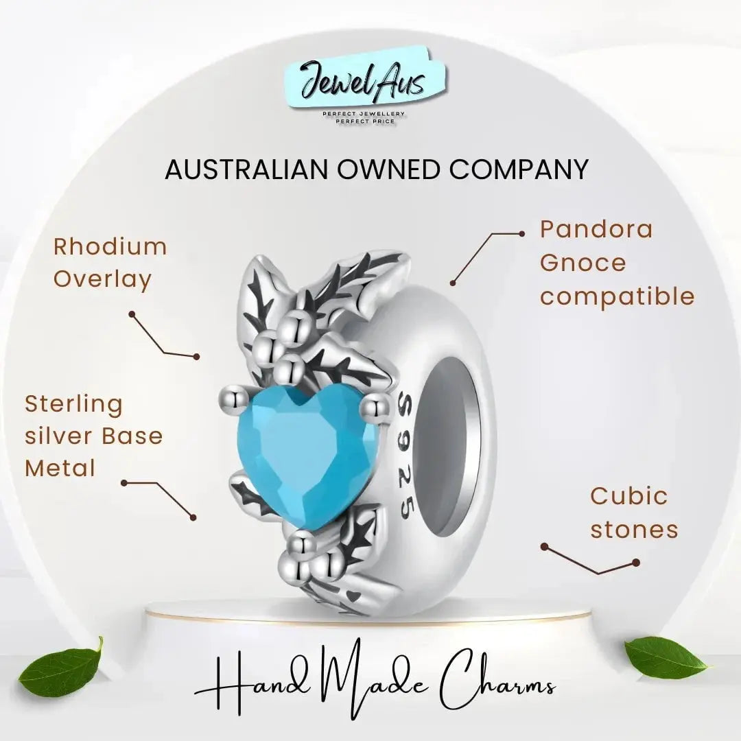 jewelaus CHARMS December Birthstone Flower Stopper Charm