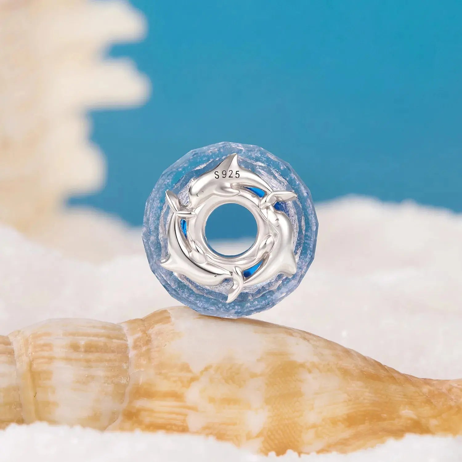 jewelaus CHARMS Dolphin Murano glass bead charm